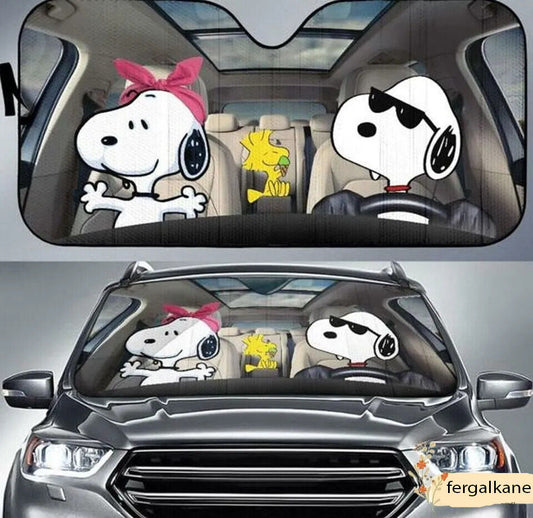 Best Friends White Dog Car Sunshade 0624