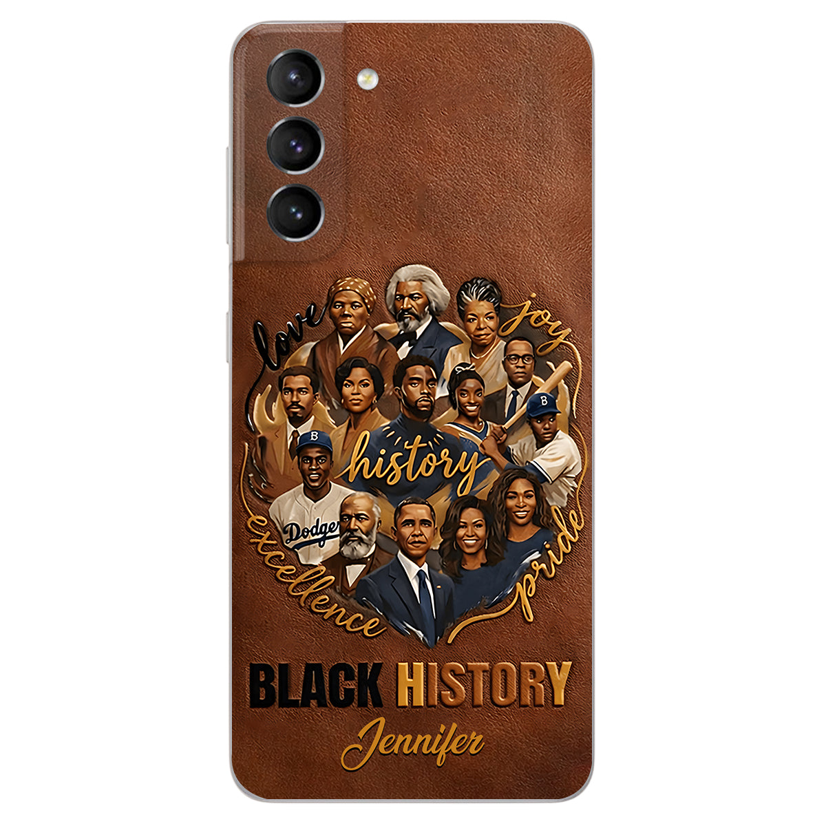 Black Pride - Personalized African American Leather Phone Case