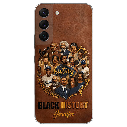 Black Pride - Personalized African American Leather Phone Case