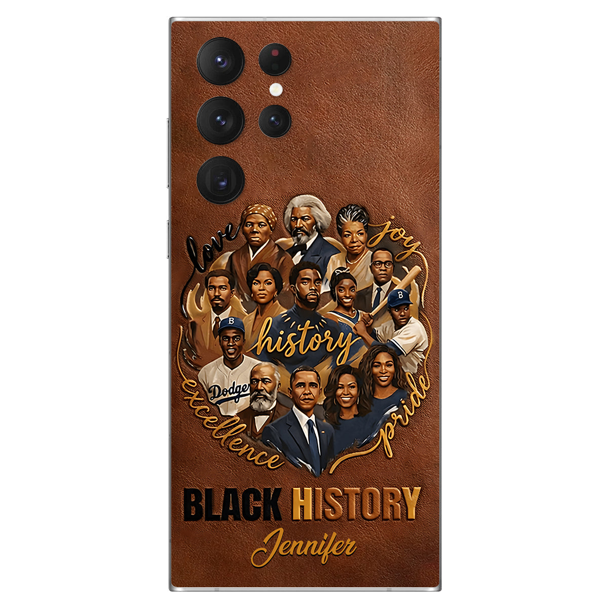 Black Pride - Personalized African American Leather Phone Case