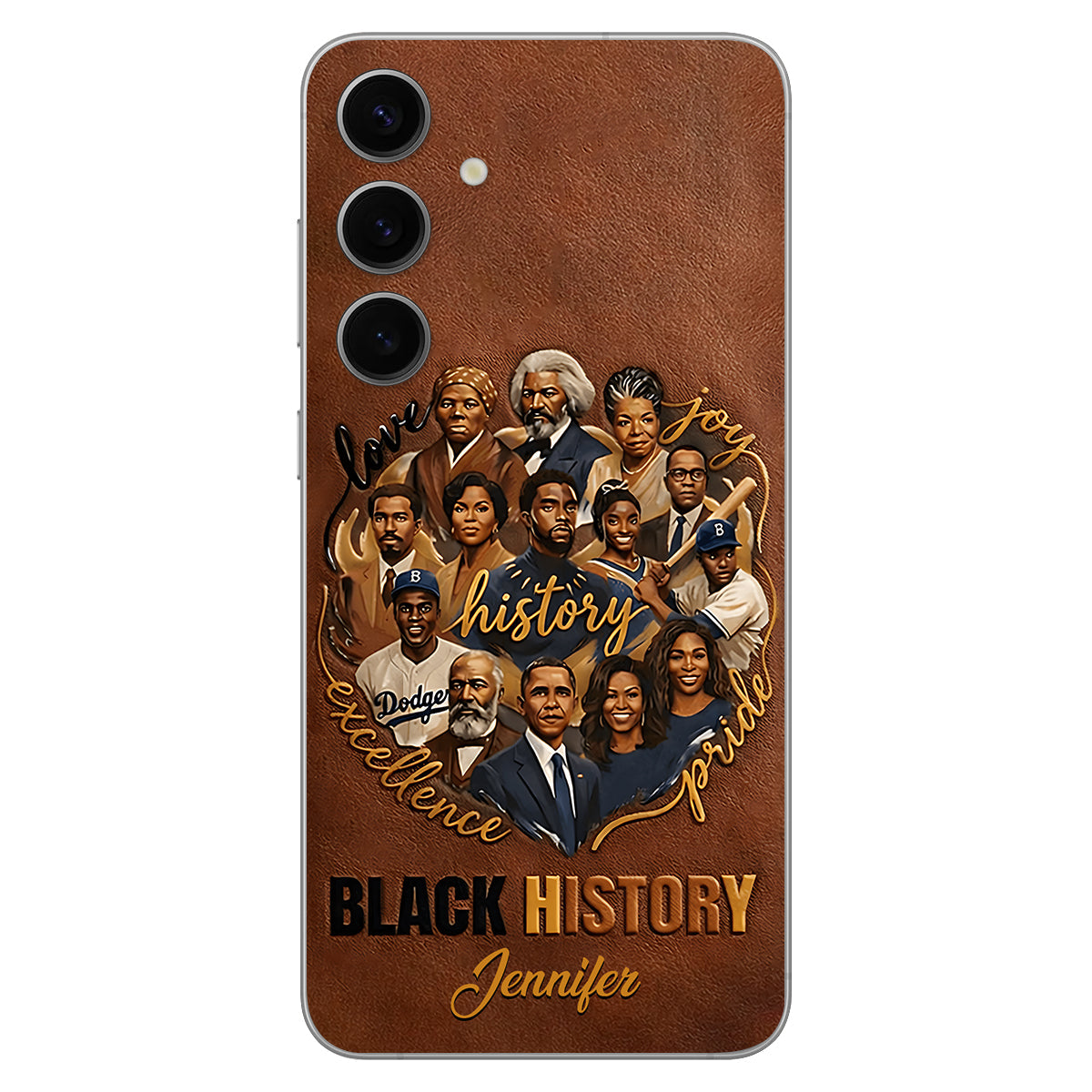 Black Pride - Personalized African American Leather Phone Case