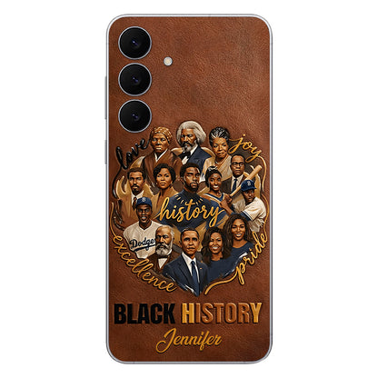 Black Pride - Personalized African American Leather Phone Case