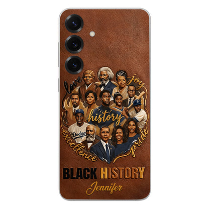 Black Pride - Personalized African American Leather Phone Case
