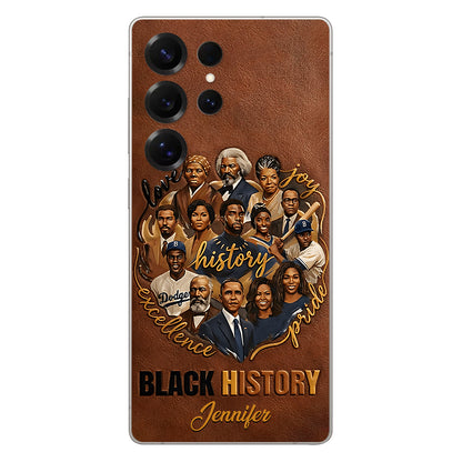 Black Pride - Personalized African American Leather Phone Case