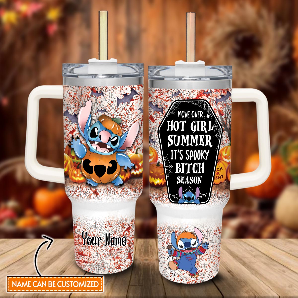 Spooky Season Personalized Ohana Tumbler With Handle 0224