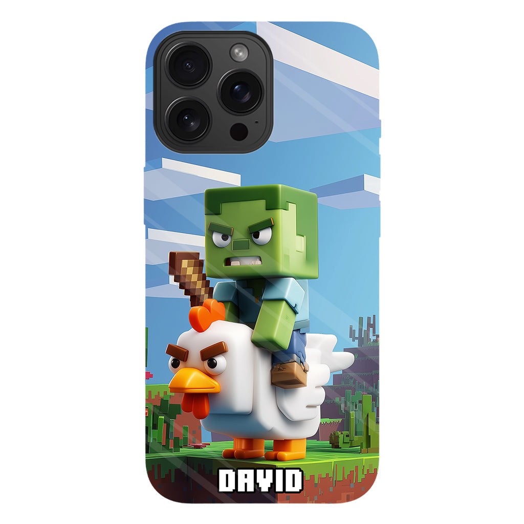 Chicken Jockey! - Personalized Block World Full Print Phone Case