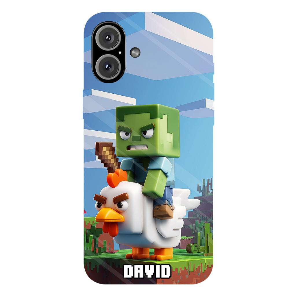 Chicken Jockey! - Personalized Block World Full Print Phone Case