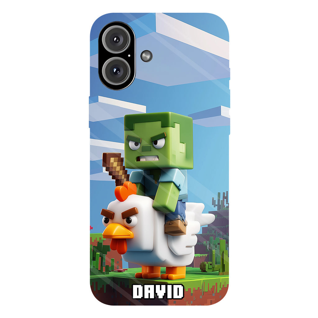 Chicken Jockey! - Personalized Block World Full Print Phone Case
