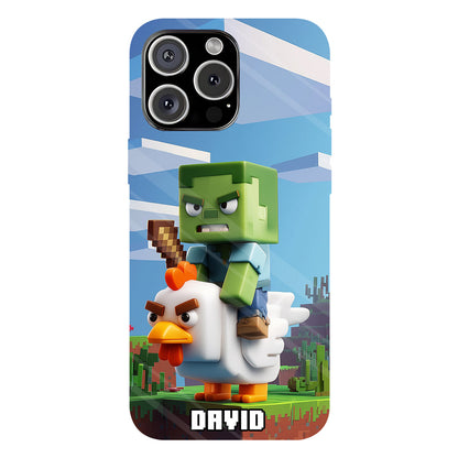 Chicken Jockey! - Personalized Block World Full Print Phone Case