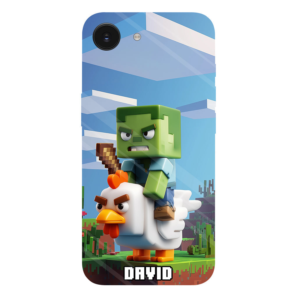 Chicken Jockey! - Personalized Block World Full Print Phone Case