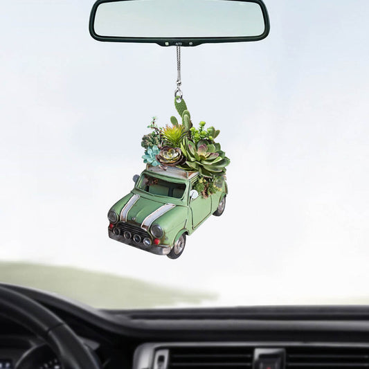 Cactus 3D Pattern Print Car Ornament (Printed On Both Sides)
