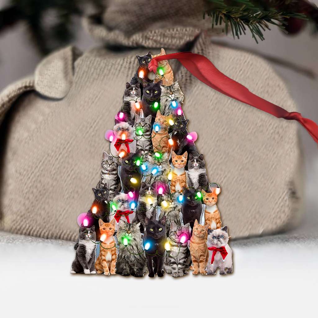Cat Christmas Tree - Cat Ornament (Printed On Both Sides) 1022