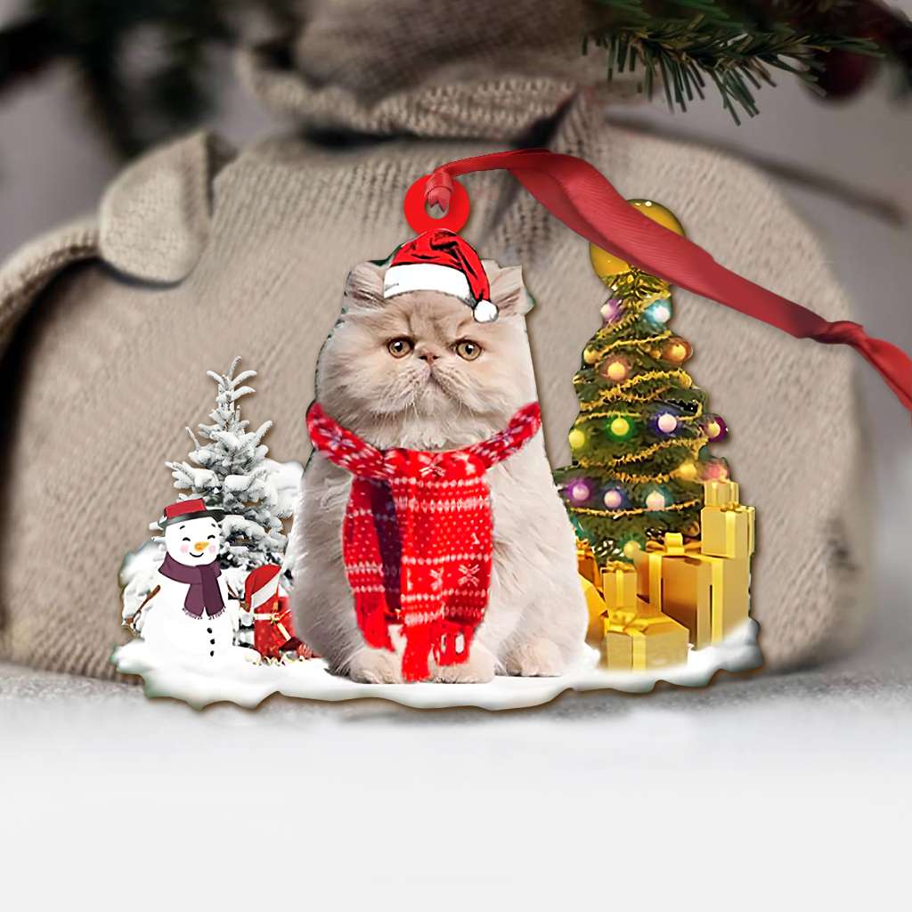 Persian Cat Pine Tree - Cat Ornament (Printed On Both Sides) 1022