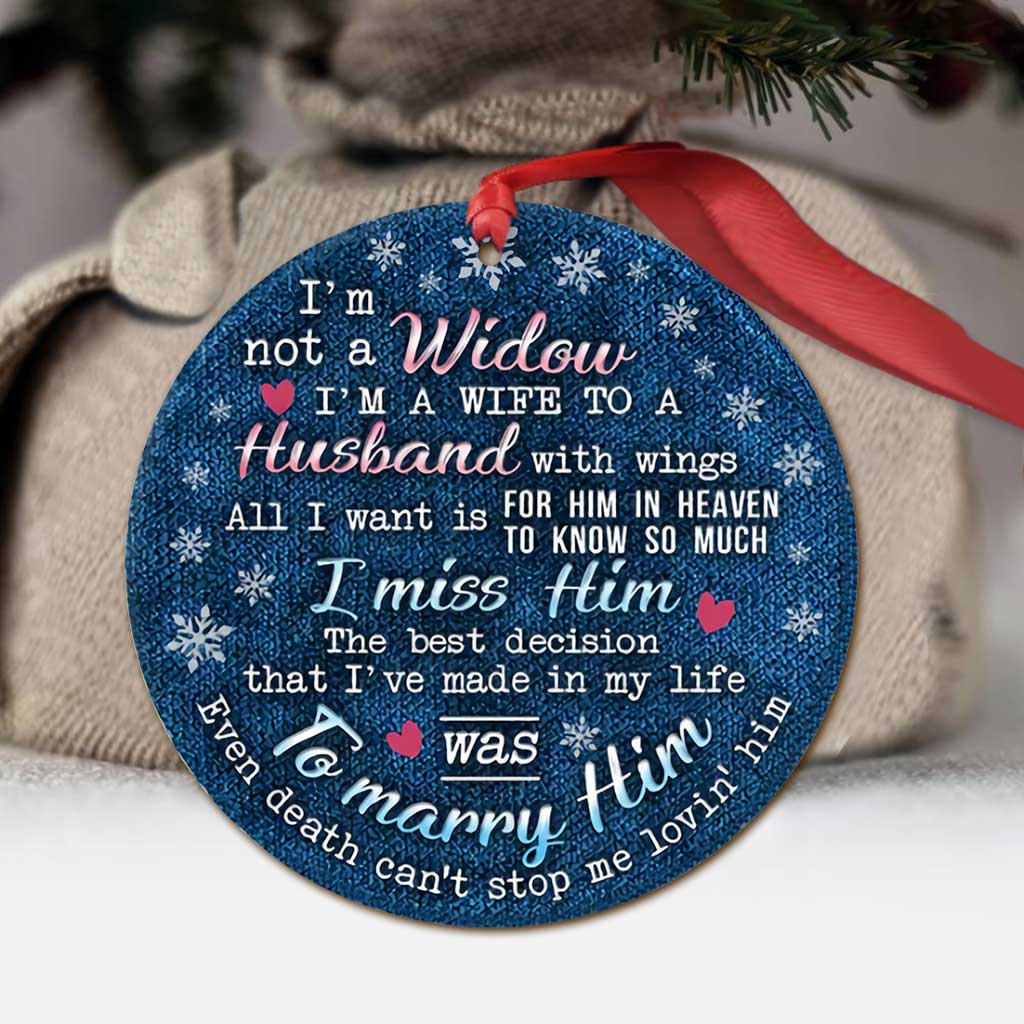 I Am A Wife To A Husband With Wings - Memorial Ornament (Printed On Both Sides) 1022