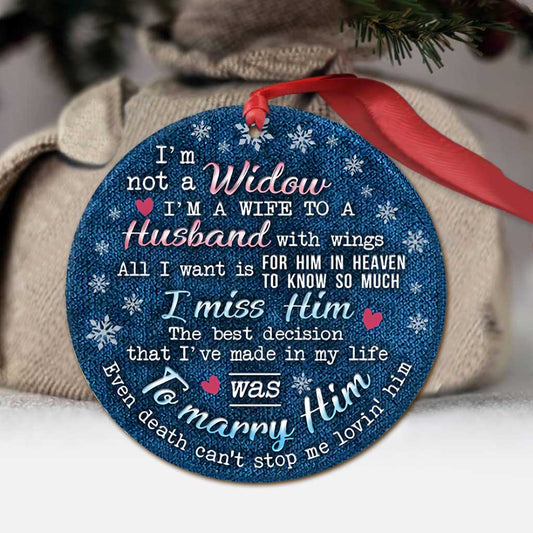 I Am A Wife To A Husband With Wings - Memorial Ornament (Printed On Both Sides) 1022