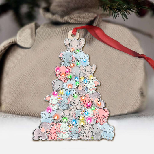 Elephant Christmas Tree - Elephant Ornament (Printed On Both Sides) 1022