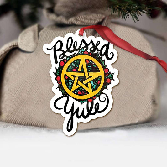 Blessed Yule Wicca - Witch Ornament (Printed On Both Sides) 1022