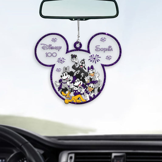 Magical 100th - Personalized Mouse Transparent Car Ornament