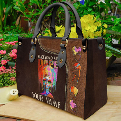 Black Women Are Dope - Personalized African American Leather Handbag