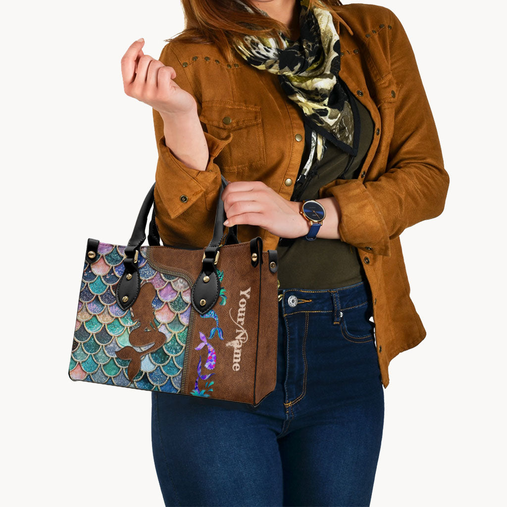 Mermaid - Personalized Mermaid Leather Handbag