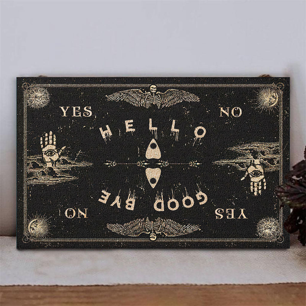 Hello Goodbye - Witch Rectangle Wood Sign