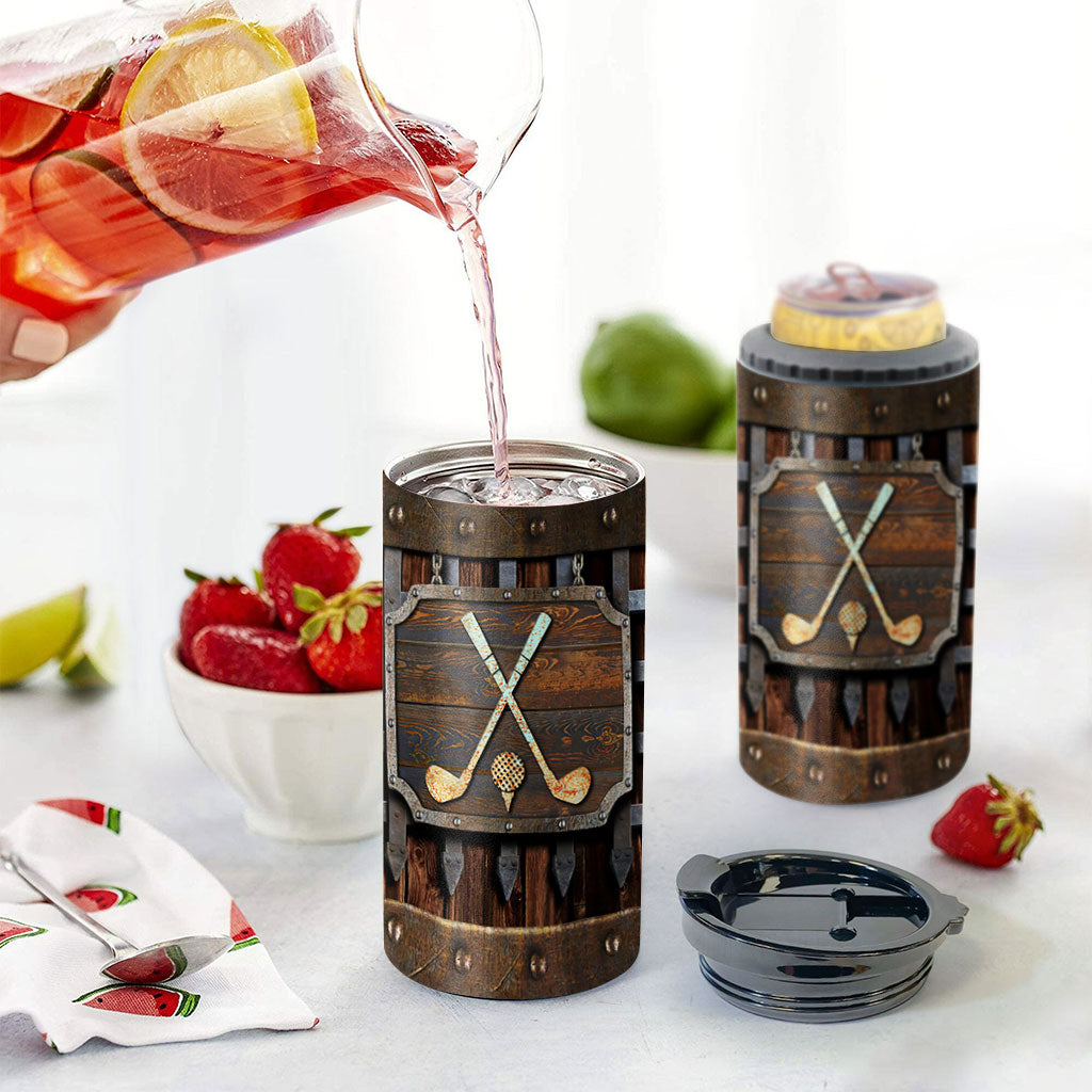 Golf Metal Pattern - Golf Can Cooler