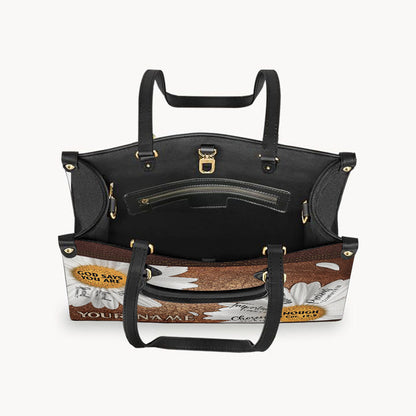 God Says You Are - Personalized Christian Leather Handbag