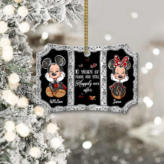 You And Me We Got This - Personalized Christmas Mouse Scalloped Aluminium Ornament (Printed On Both Sides)