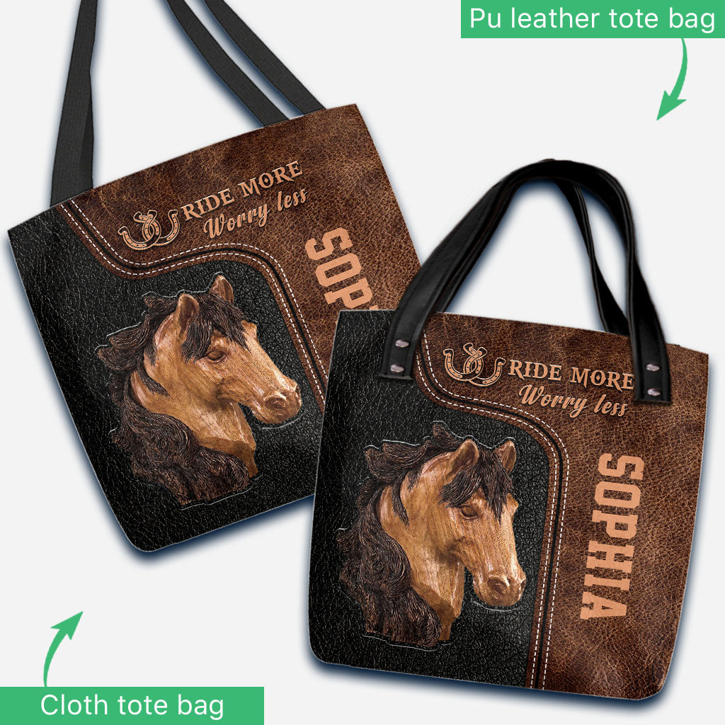 Ride More Worry Less - Personalized Horse Tote Bag