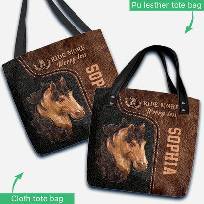 Ride More Worry Less - Personalized Horse Tote Bag