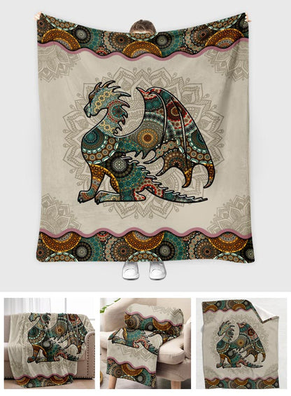 Mandala Dragon Pattern - Dragon Blanket