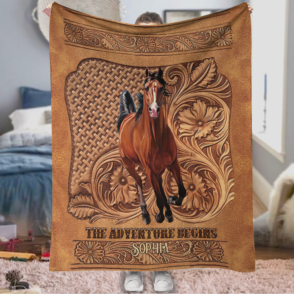 The Adventure Begins - Personalized Horse Blanket