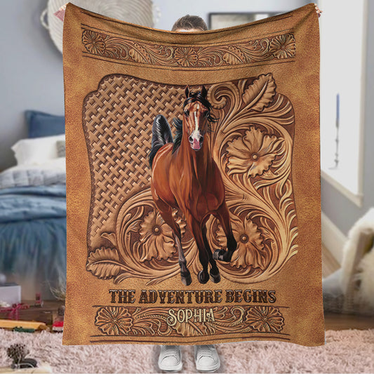 The Adventure Begins - Personalized Horse Blanket