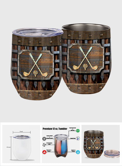 Golf Metal Pattern - Golf Wine Tumbler