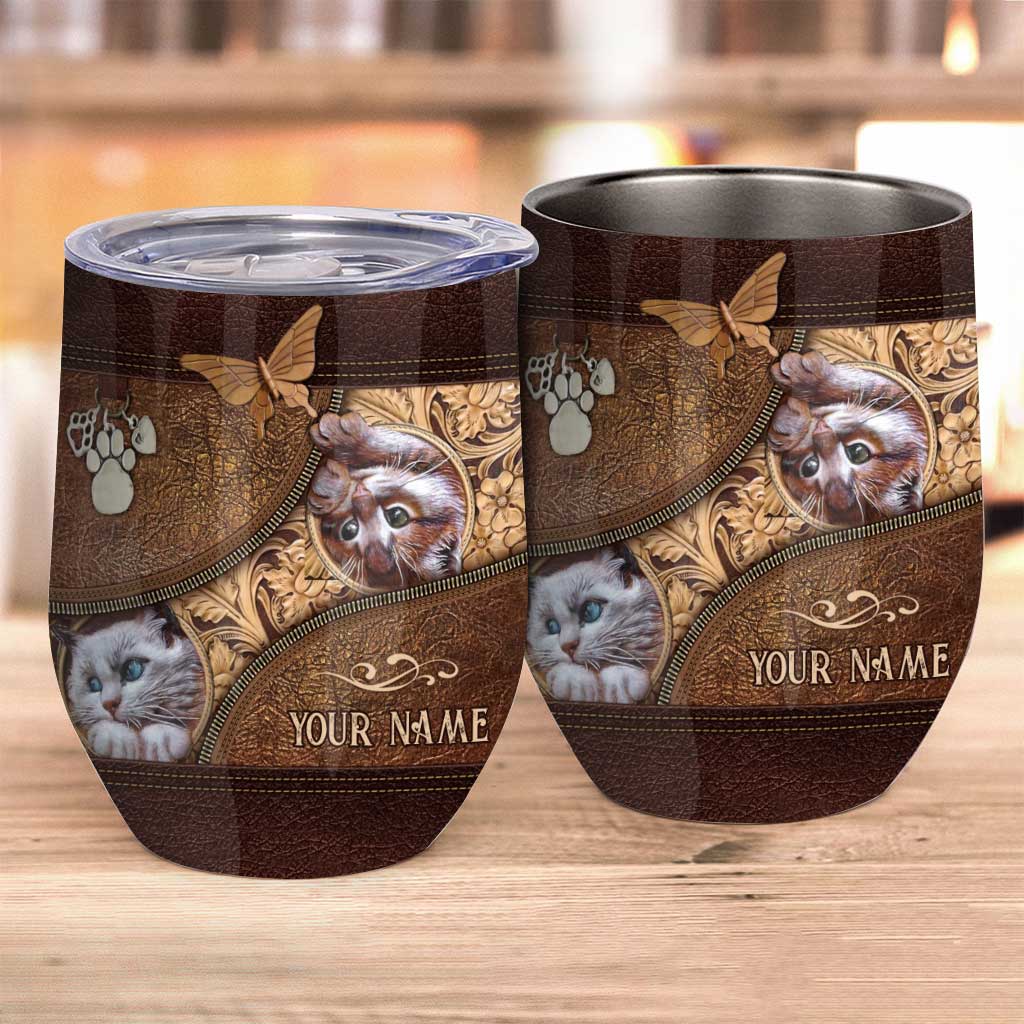 Love Cats - Personalized Cat Wine Tumbler