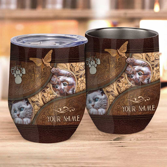 Love Cats - Personalized Cat Wine Tumbler