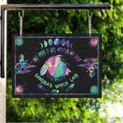 Only Spirits Of Good Intentions May Enter - Personalized Witch Rectangle Metal Sign