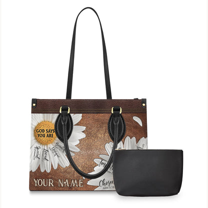 God Says You Are - Personalized Christian Leather Handbag