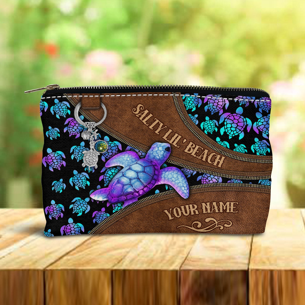 Salty Lil' Beach - Personalized Turtle Pouch