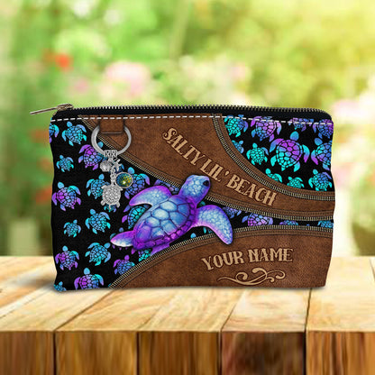 Salty Lil' Beach - Personalized Turtle Pouch