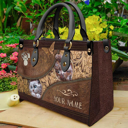 Love Cats - Personalized Cat Leather Handbag