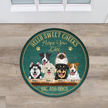 Hello Sweet Cheeks - Personalized Dog Shaped Doormat