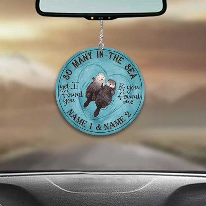 So Many In The Sea - Personalized Otter Car Ornament