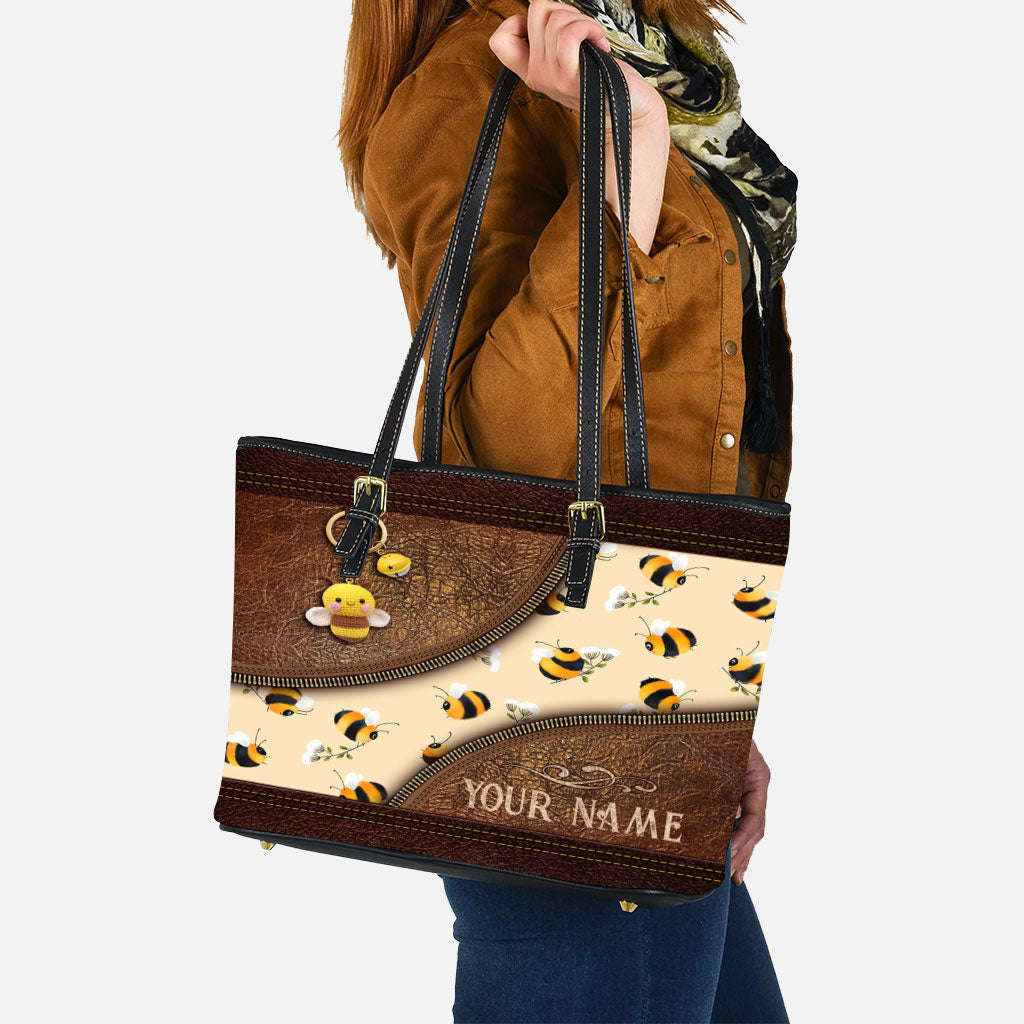 Bee Happy - Personalized Bee Leather Bag