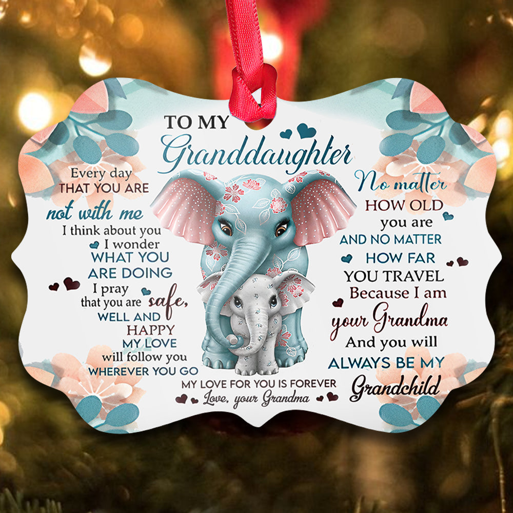 Elephant Grandma Send To Granddaughter - Grandma Ornament (Printed On Both Sides) 1122