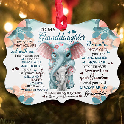 Elephant Grandma Send To Granddaughter - Grandma Ornament (Printed On Both Sides) 1122