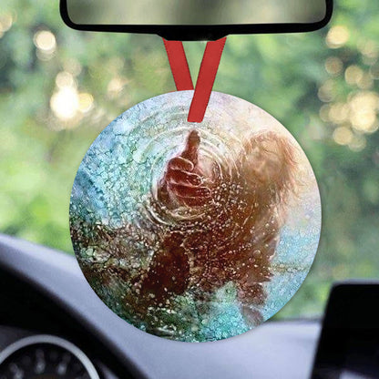 Jesus Hold My Hand Christian - Round Aluminium Ornament (Printed On Both Sides) 1122