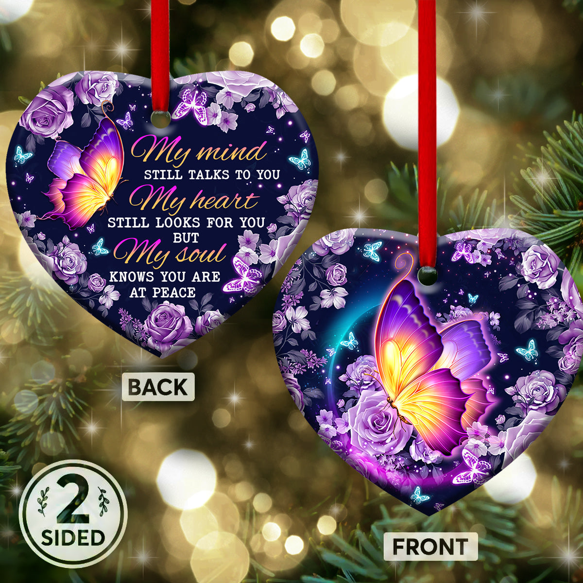 My Mind Still Talk To You - Memorial Ornament (Printed On Both Sides) 1022