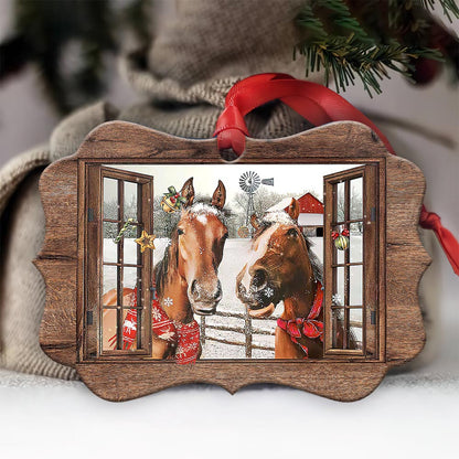 Horse Christmas Farmhouse - Horse Ornament (Printed On Both Sides) 1022