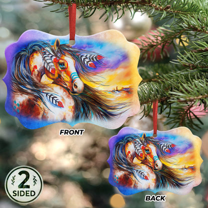Native Horse - Horse Ornament (Printed On Both Sides) 1022